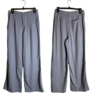 Rewash Linen Pleated Wide Leg Trouser Dress Pants Womens 27 Blue Minimalist Chic